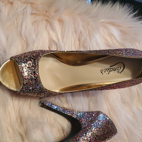Candies size 9.5 multi glitter sparkle heel - Picture 4 of 8